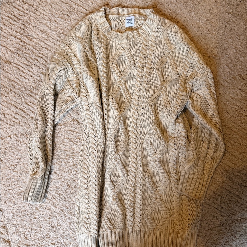 Princess Polly Beige Cable Knit Mini Dress